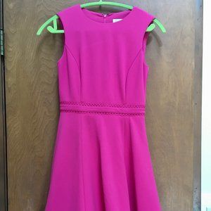 Calvin Klein Pink Sheath Lace Trim Dress